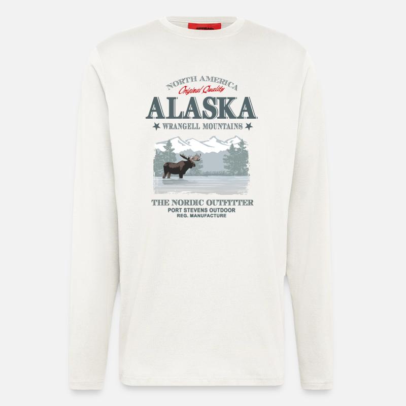Alaska - Moose - Elch - Langarmshirt - made by SPREAD  - OFF WHITE