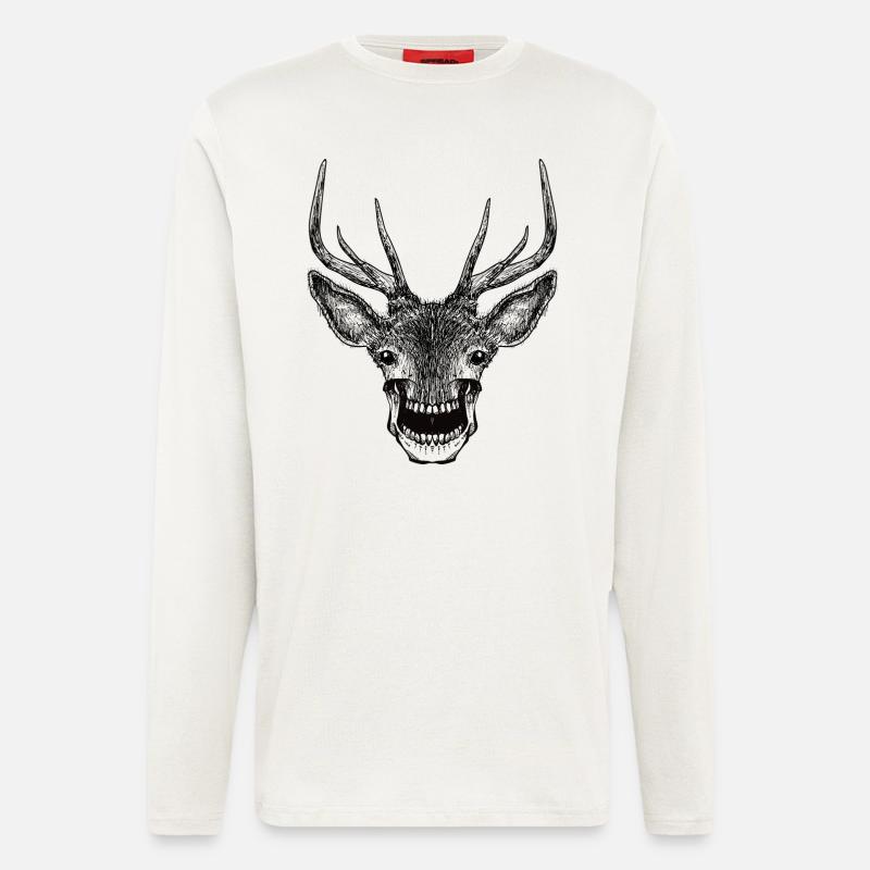 Deer Skull - Langarmshirt - made by SPREAD  - OFF WHITE