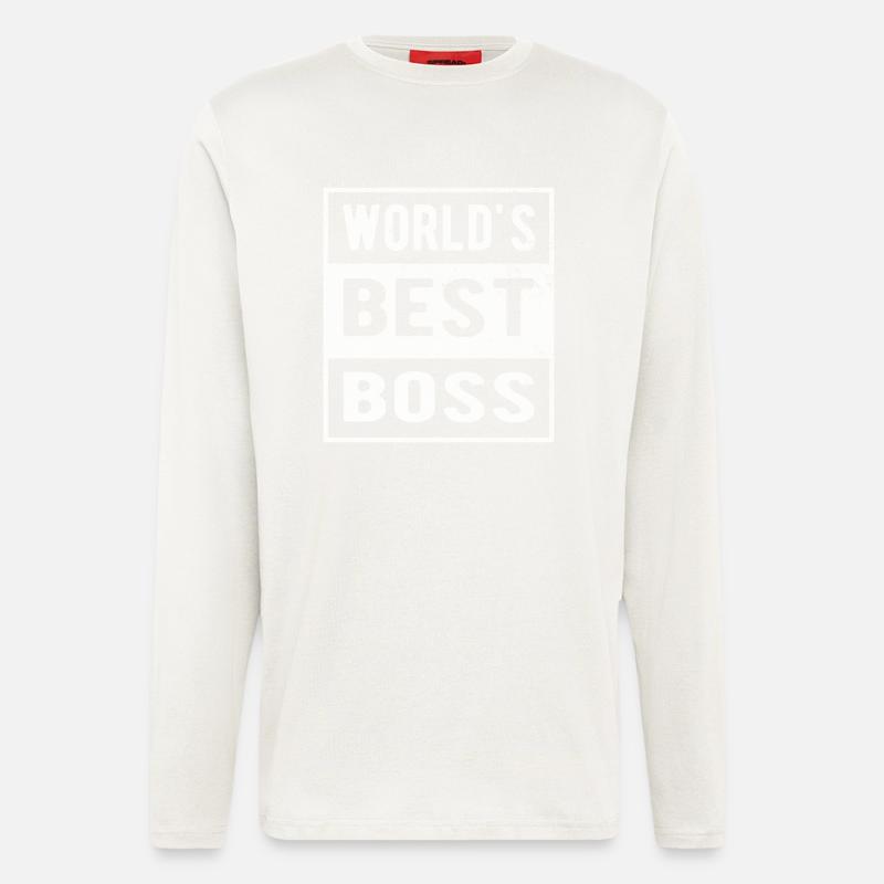 Worlds best boss - Langarmshirt - made by SPREAD  - OFF WHITE
