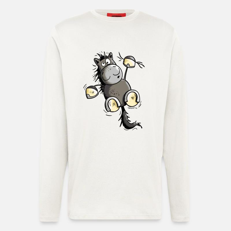 Rappe Pferd hängt ab - Langarmshirt - made by SPREAD  - OFF WHITE