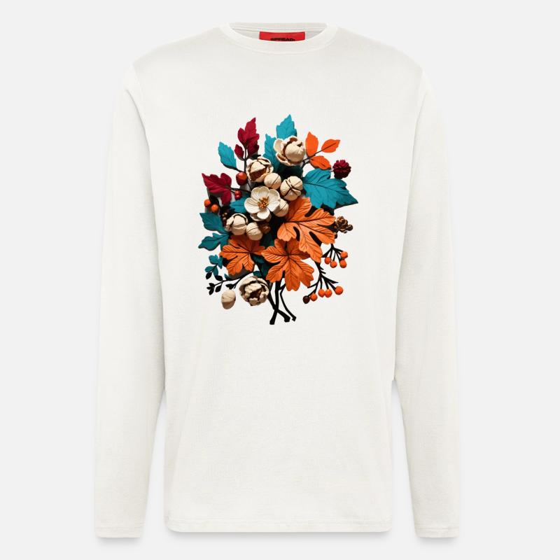 Herbst Blumen - Langarmshirt - made by SPREAD  - OFF WHITE