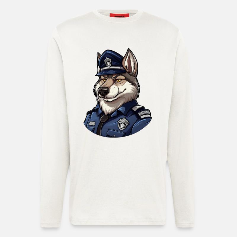 Polizei Wolf - Langarmshirt - made by SPREAD  - OFF WHITE