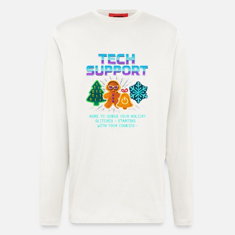 Lustiger Technischer Support Debug Weihnachten - Langarmshirt - made by SPREAD  - OFF WHITE