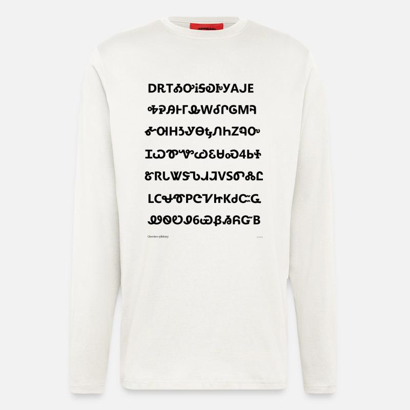 Cherokee-Silbenschrift (schwarz) - Langarmshirt - made by SPREAD  - OFF WHITE