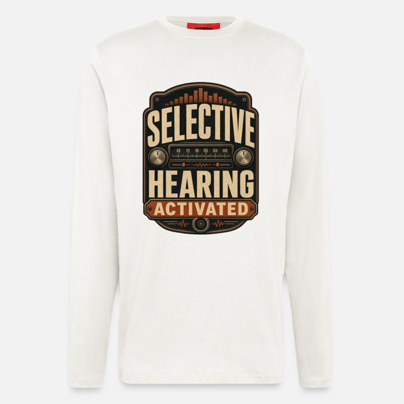 Selective Hearing Activated - Langarmshirt - made by SPREAD  - OFF WHITE