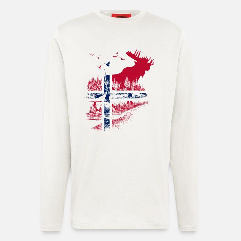 NORWEGEN ELCH - Langarmshirt - made by SPREAD  - OFF WHITE