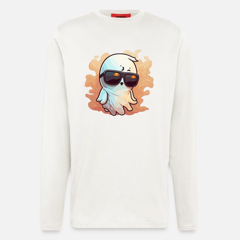 Cool Ghost with Sunglasses - Longsleeve - made by SPREAD  - OFF WHITE