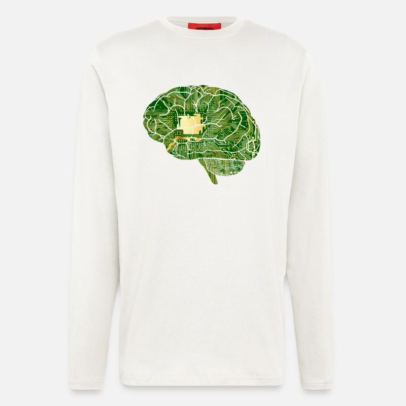 Gehirn - Computerchip - Chip - Computer - Langarmshirt - made by SPREAD  - OFF WHITE