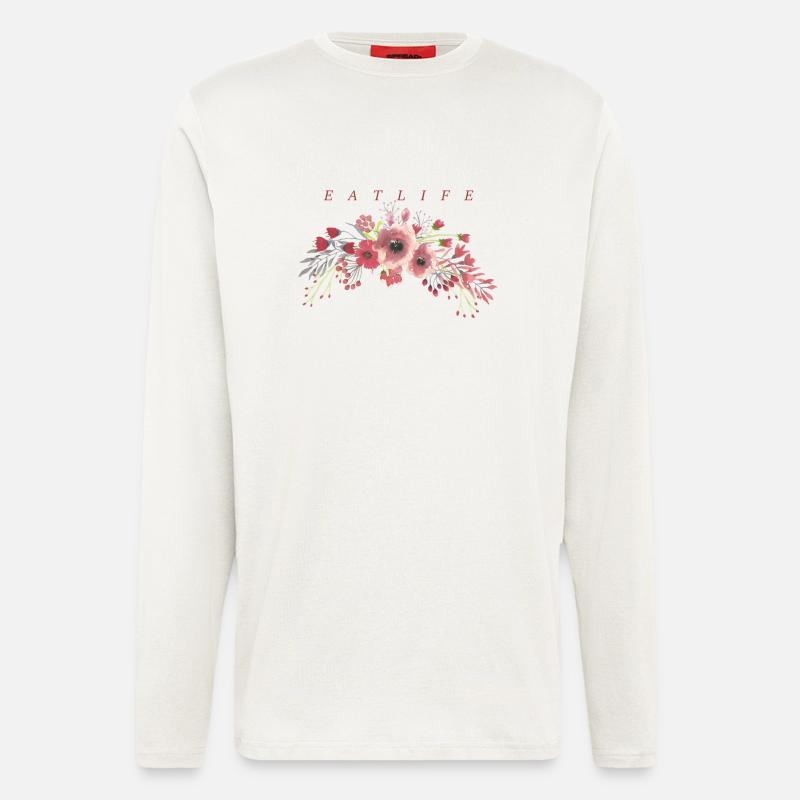 Blumenmuster - Langarmshirt - made by SPREAD - OFF WHITE