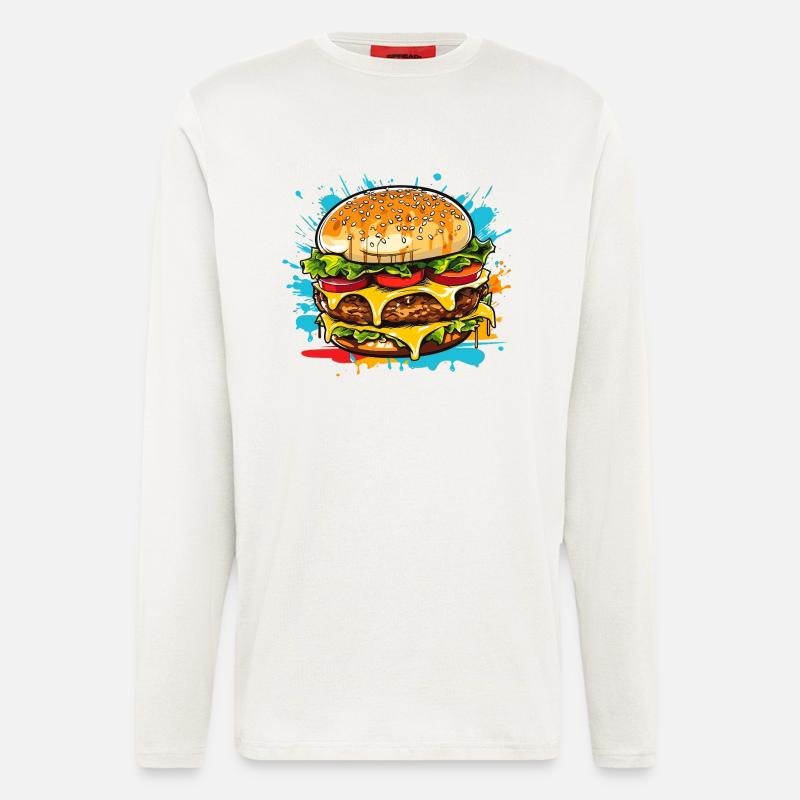 Cheeseburger Splash - Langarmshirt - made by SPREAD  - OFF WHITE