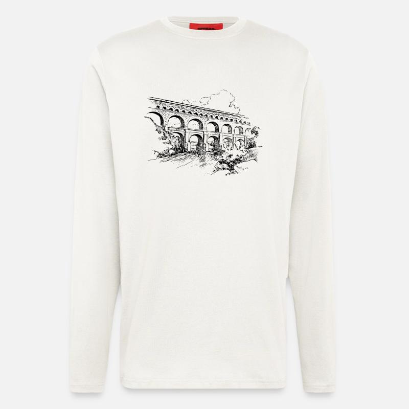 bridge bridge architecture architecture build2 - Longsleeve - made by SPREAD  - OFF WHITE