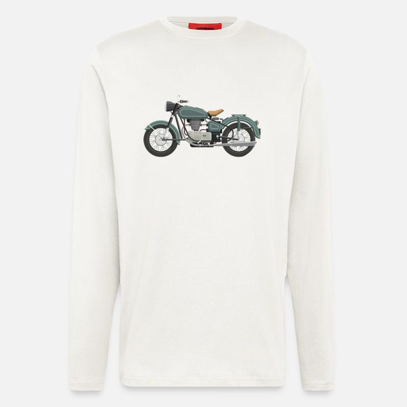 moto Oldheimer - Manches longues bio décontracté fabriqué en UE - OFF WHITE