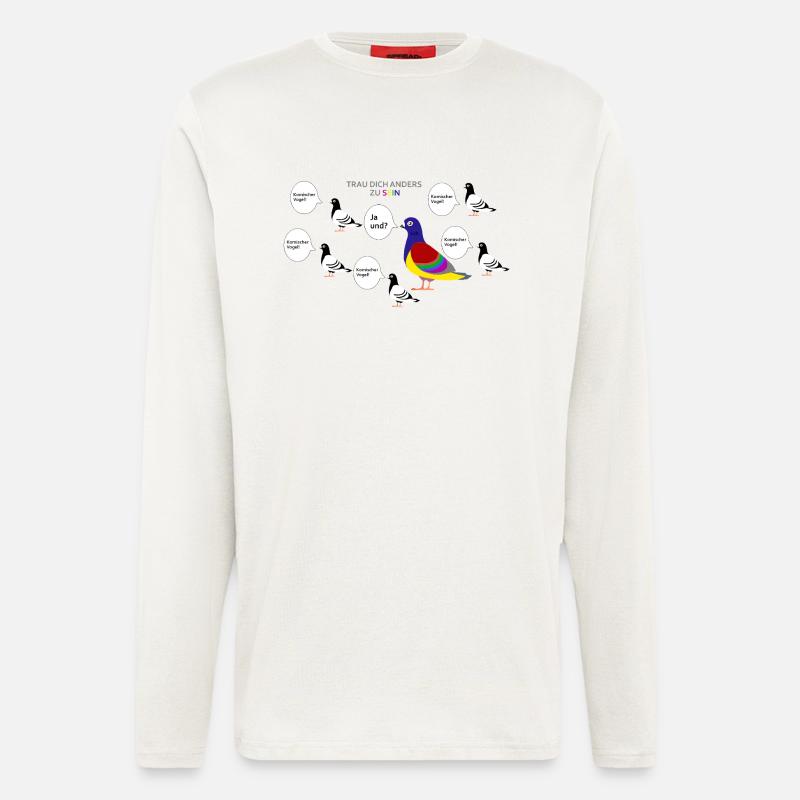 Trau dich anders zu sein - Langarmshirt - made by SPREAD  - OFF WHITE