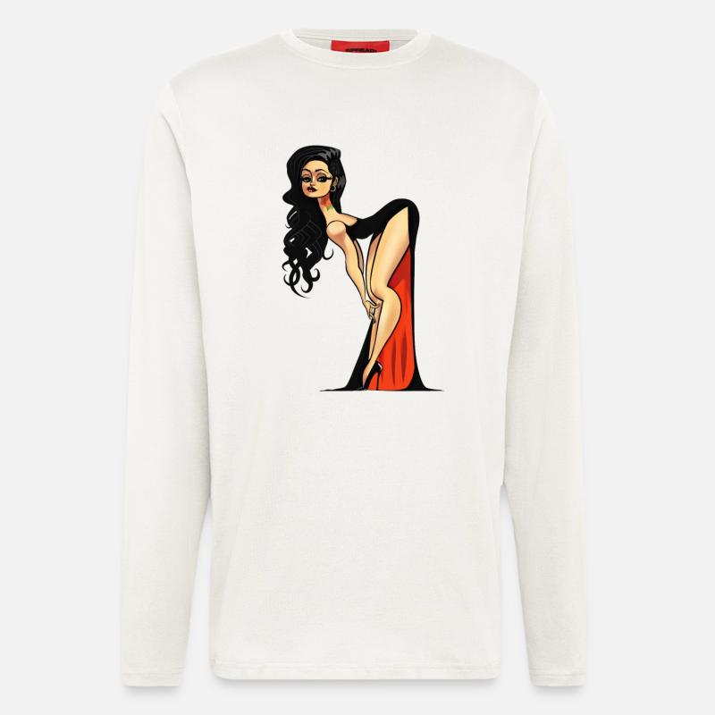 Vampire Pin-up (no bg) - Langarmshirt - made by SPREAD - OFF WHITE