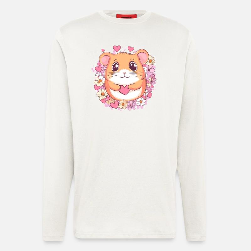 Hamster mit Herz - Langarmshirt - made by SPREAD - OFF WHITE