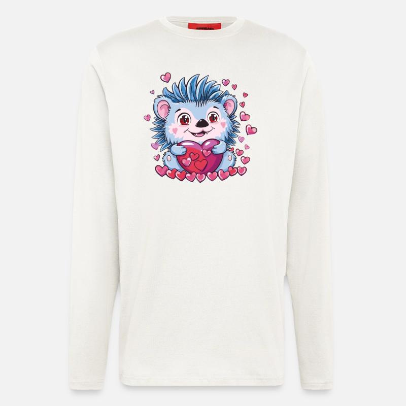 Verliebter Igel mit Herz - Langarmshirt - made by SPREAD  - OFF WHITE