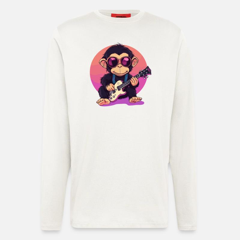 Guitar Monkey Style - Longsleeve - made by SPREAD  - OFF WHITE