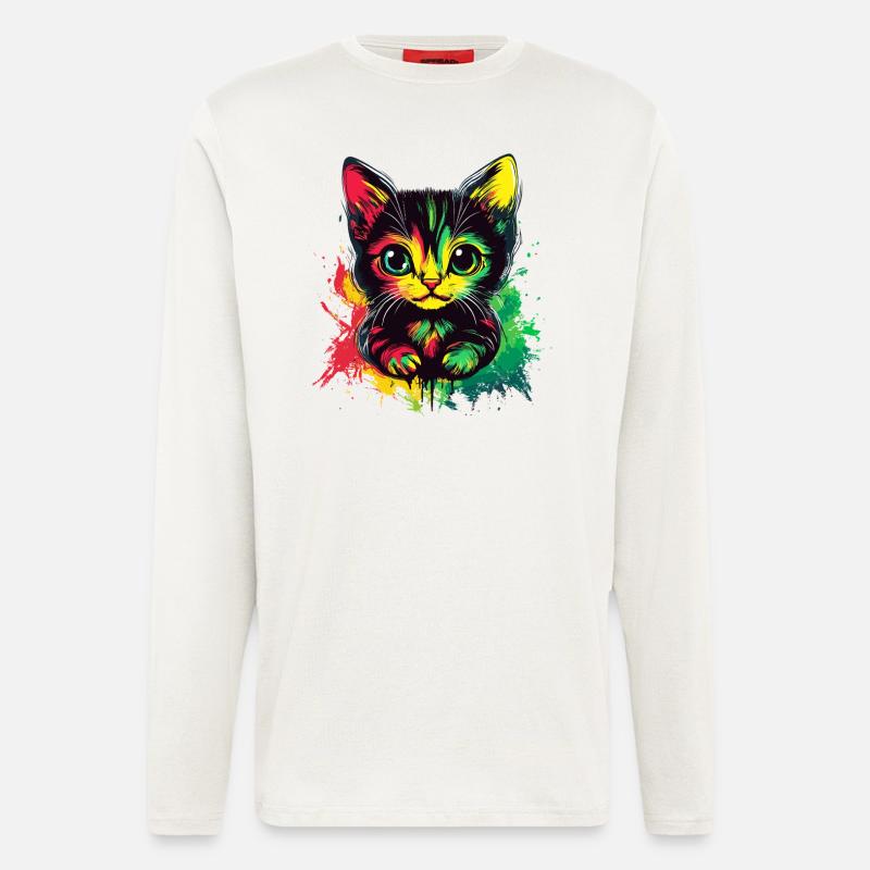 Rasta Katze Style - Langarmshirt - made by SPREAD  - OFF WHITE