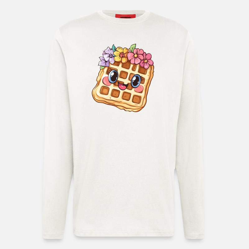 Waffel mit Blumen - Langarmshirt - made by SPREAD  - OFF WHITE