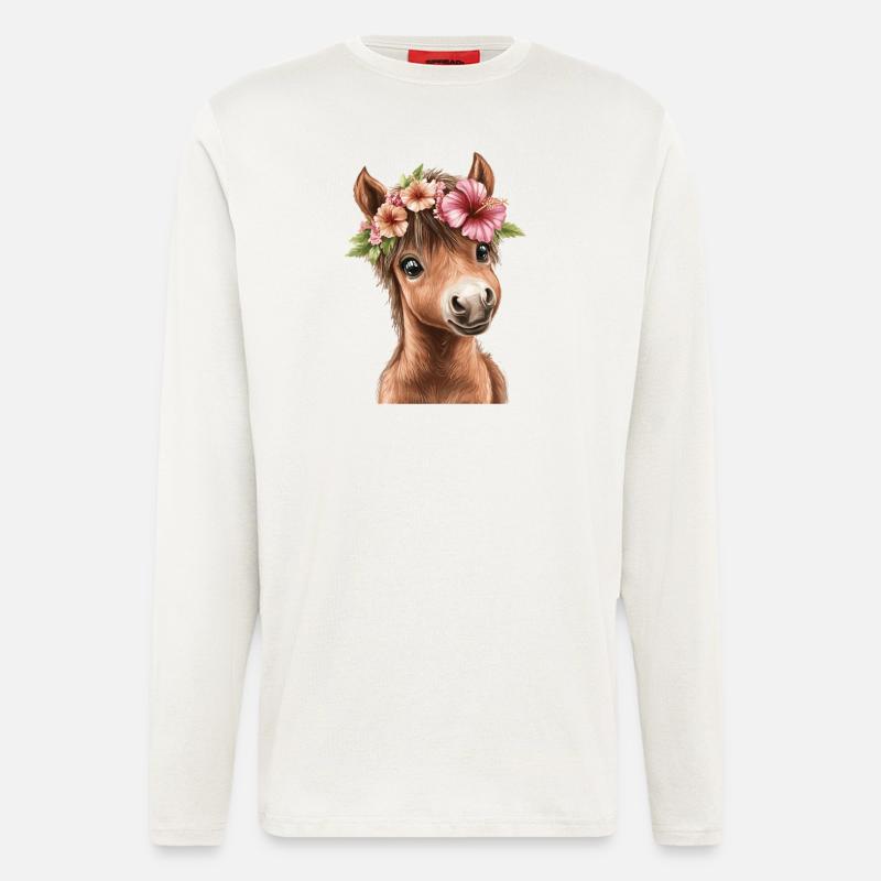 Flower pony with wreath - Longsleeve - made by SPREAD  - OFF WHITE