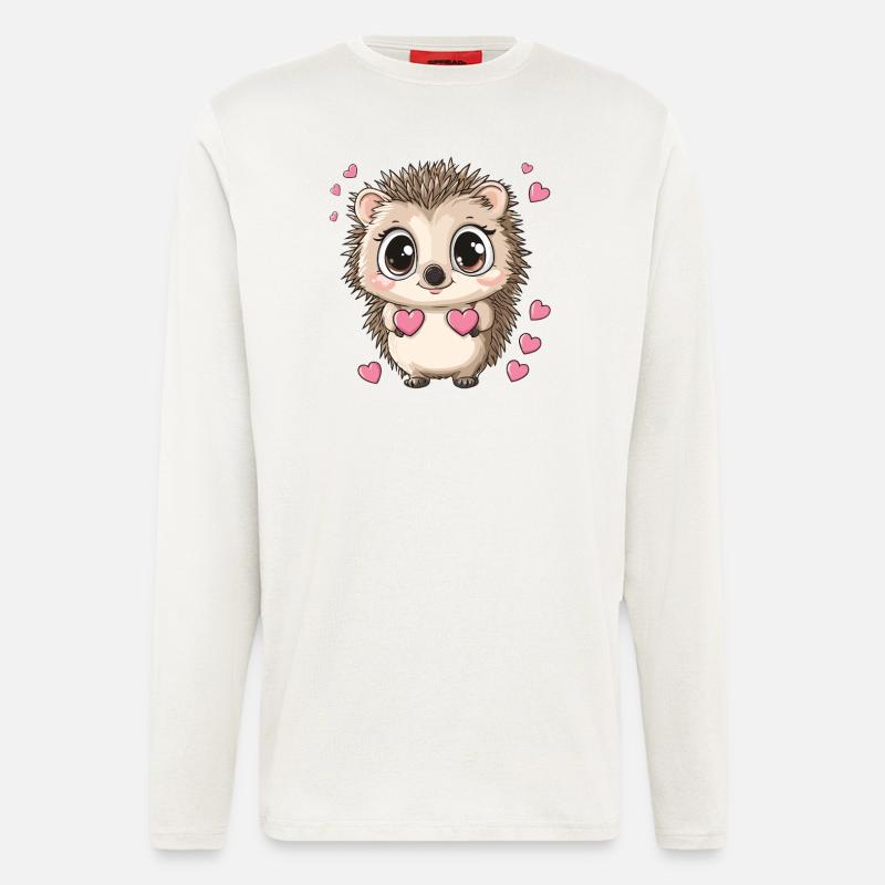 Igel mit Herzen - Langarmshirt - made by SPREAD  - OFF WHITE