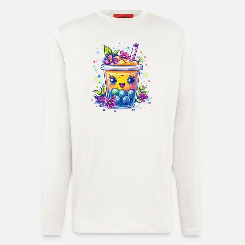 Fruchtiger Bubble Tea - Langarmshirt - made by SPREAD  - OFF WHITE