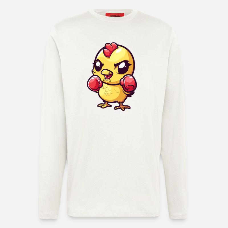 Süßes Boxendes Küken - Langarmshirt - made by SPREAD  - OFF WHITE
