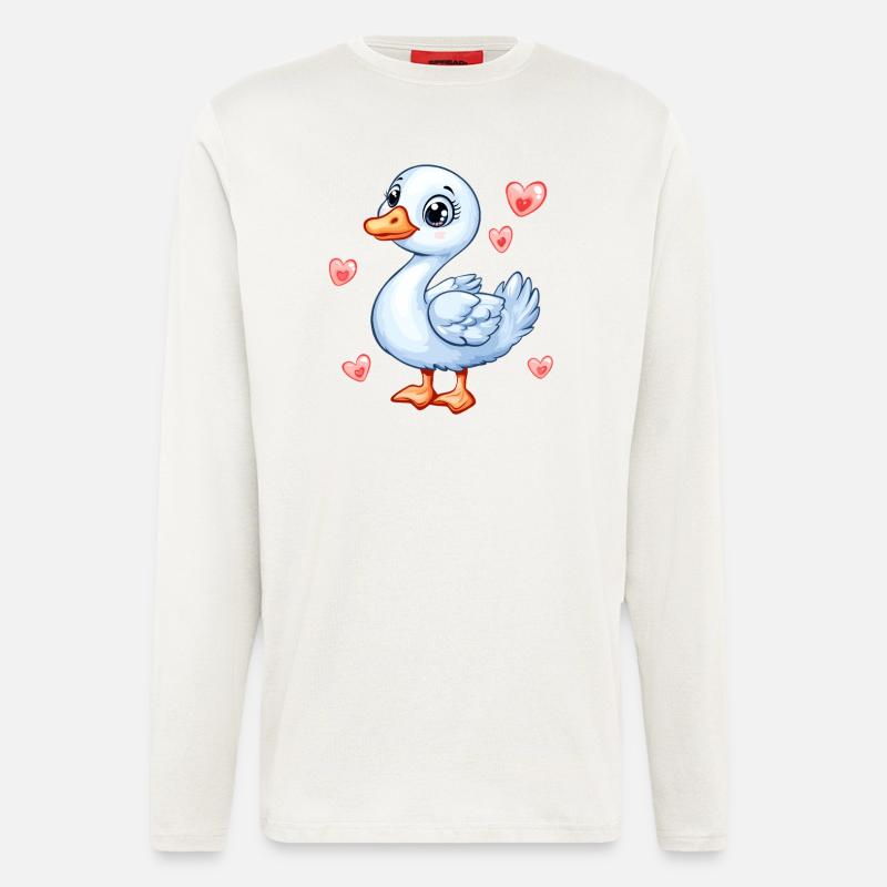 Süße Gans mit Herzen - Langarmshirt - made by SPREAD  - OFF WHITE