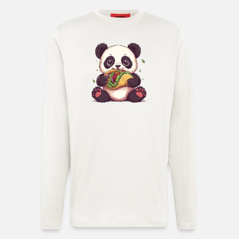 Panda Taco - Langarmshirt - made by SPREAD  - OFF WHITE