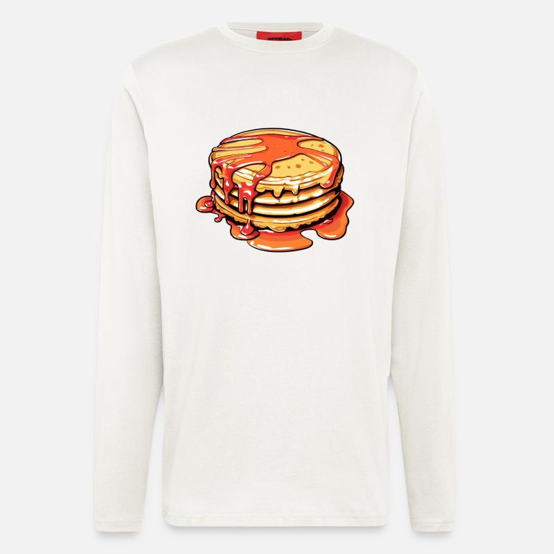 Süße Pancakes mit Sirup - Langarmshirt - made by SPREAD  - OFF WHITE