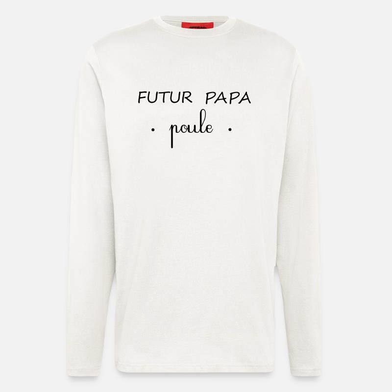 FUTUR PAPA POULE - Manches longues bio décontracté fabriqué en UE - OFF WHITE