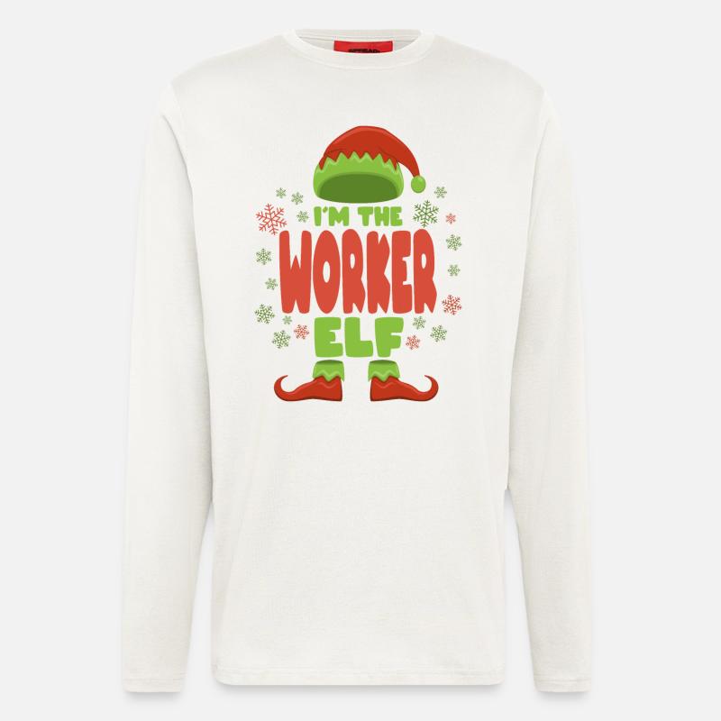 Worker Christmas Elf - Longsleeve - made by SPREAD - OFF WHITE