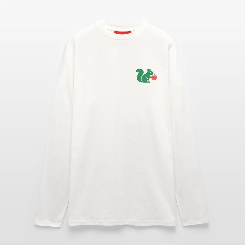 Grünes Eichhörnchen mit Apfel Langarmshirt - made by SPREAD 