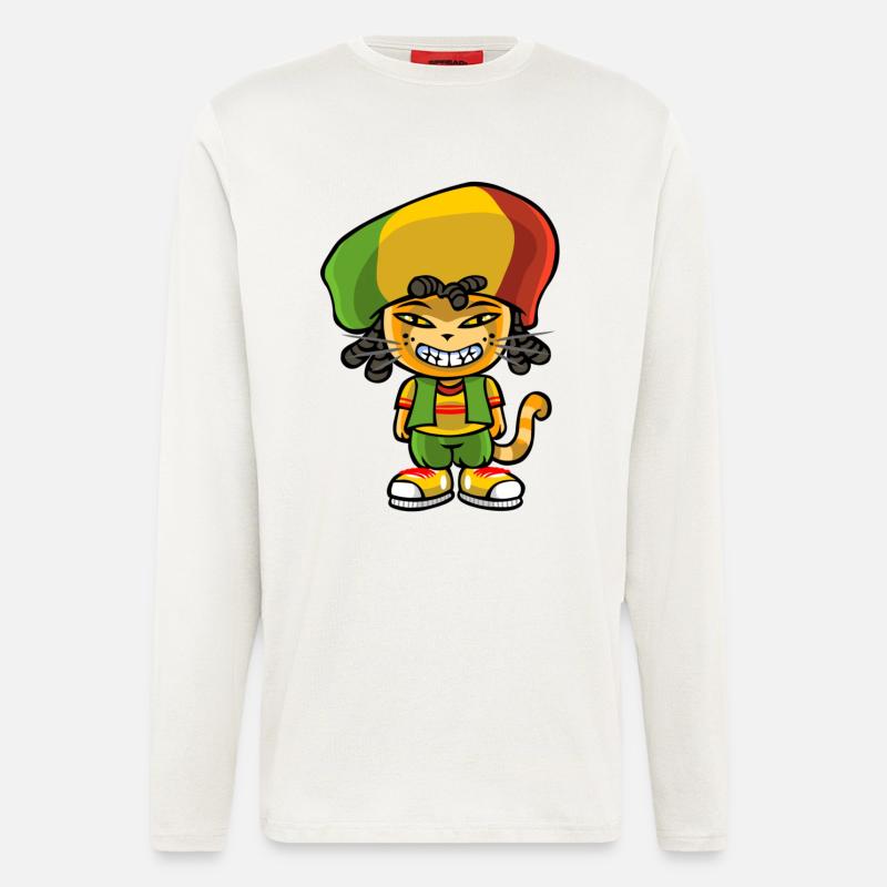 Reggae katze - Langarmshirt - made by SPREAD  - OFF WHITE