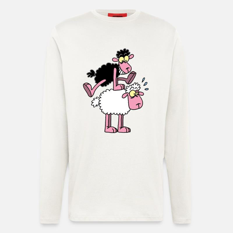 Schwarze Schafe und Springfrosch - Langarmshirt - made by SPREAD - OFF WHITE