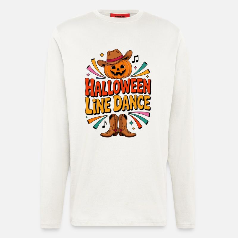 Halloween Line Dance Pumpkin - Longsleeve - made by SPREAD  - OFF WHITE