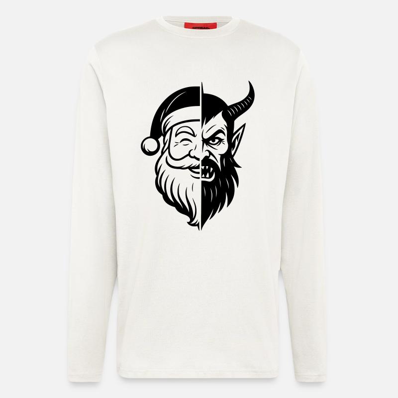 Weihnachtsmann und Weihnachtsmann Peitscher - Langarmshirt - made by SPREAD  - OFF WHITE
