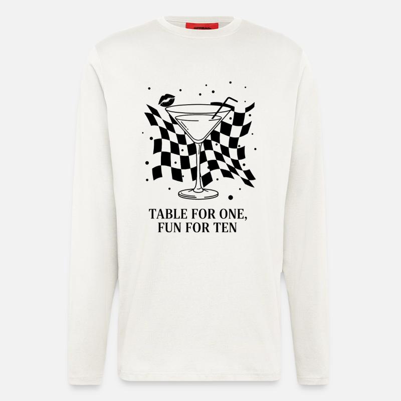 Table For One Martini Party - Langarmshirt - made by SPREAD - OFF WHITE