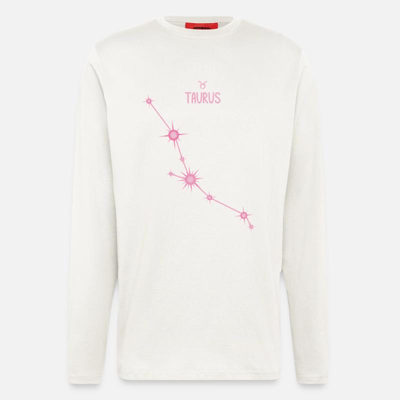 Stier-Sternzeichen Sternbild Pastellrosa - Langarmshirt - made by SPREAD  - OFF WHITE