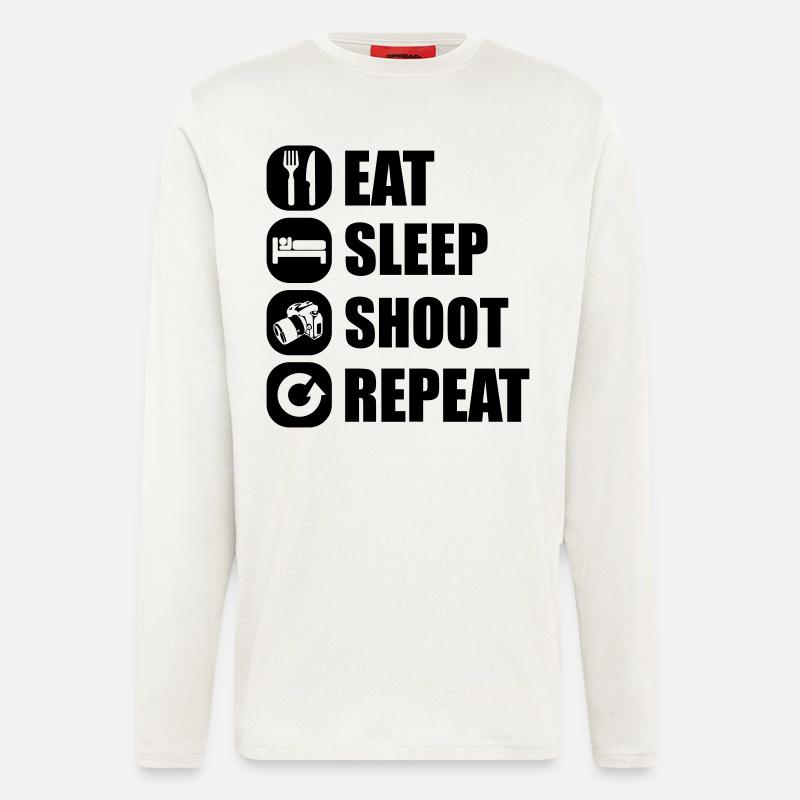 eat_sleep_shoot_repeat_5_1f - Longsleeve - made by SPREAD  - OFF WHITE
