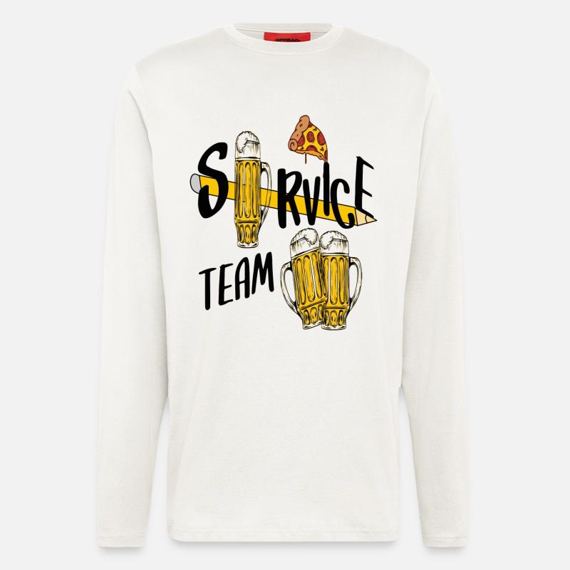 Service Team Bier - Langarmshirt - made by SPREAD  - OFF WHITE