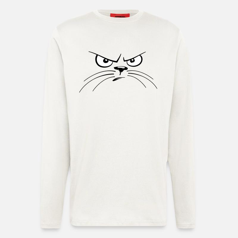 angry cat - Langarmshirt - made by SPREAD  - OFF WHITE