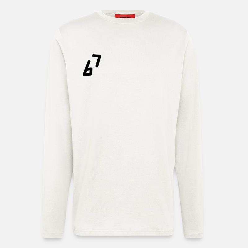 6 7 Zahl Schwarz - Langarmshirt - made by SPREAD  - OFF WHITE