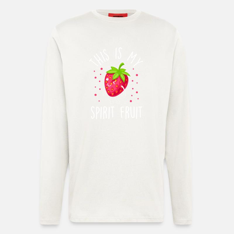 Erdbeere lustiger Spruch - Langarmshirt - made by SPREAD  - OFF WHITE
