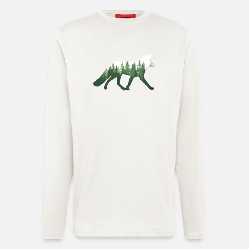 Fuchs Natur Wald - Langarmshirt - made by SPREAD  - OFF WHITE