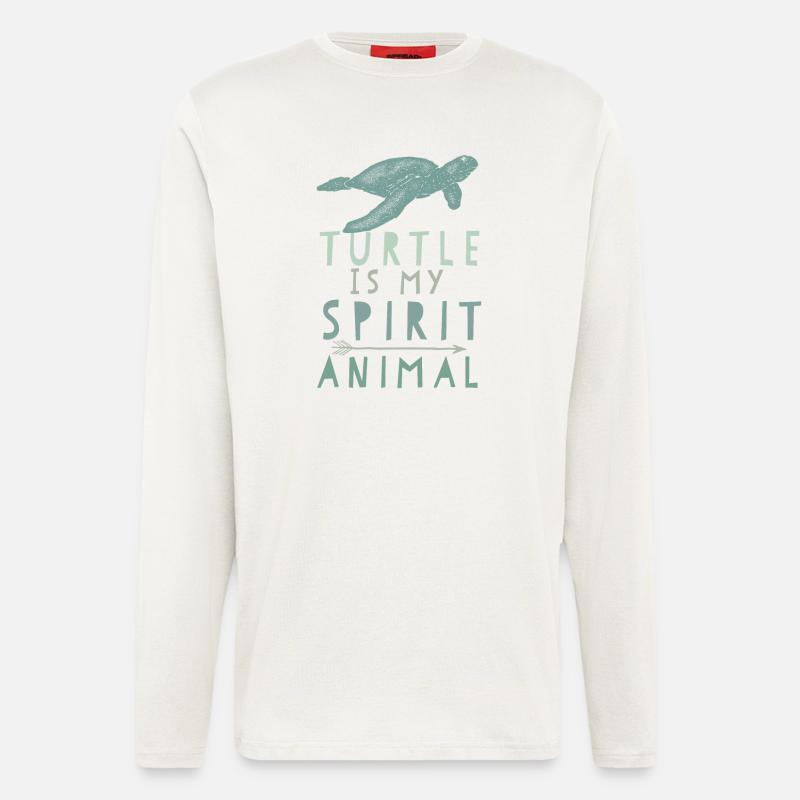 Schildkröte Geisttier - Langarmshirt - made by SPREAD  - OFF WHITE