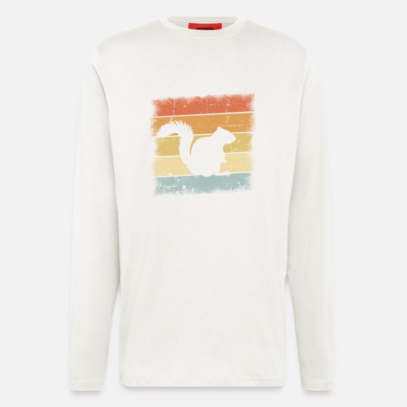 Eichhörnchen Retro Design - Langarmshirt - made by SPREAD  - OFF WHITE