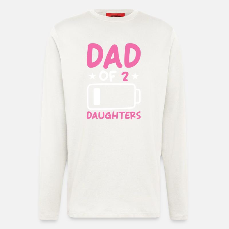 Dad of 2 Daughters - Langarmshirt - made by SPREAD - OFF WHITE