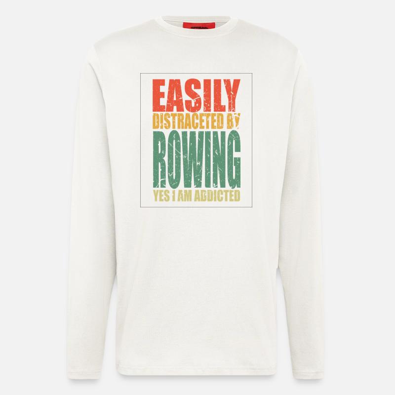Rudern Spruch lustig - Langarmshirt - made by SPREAD  - OFF WHITE