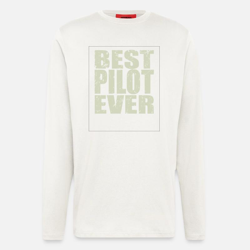 Best Pilot ever Pilot Geschenk - Langarmshirt - made by SPREAD  - OFF WHITE